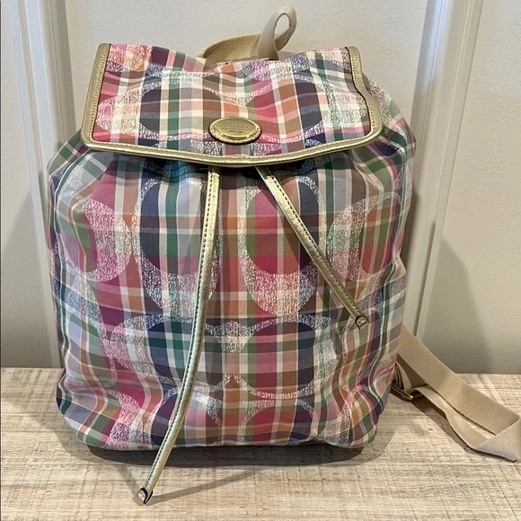 Coach | Bags | Coach Daisy Madras Packable Backpack Plaid  display picture 1